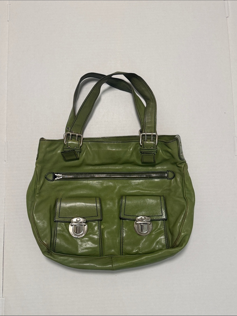 Marc Jacobs Stella Sap Green Calfskin Leather Shoulder Bag Vintage